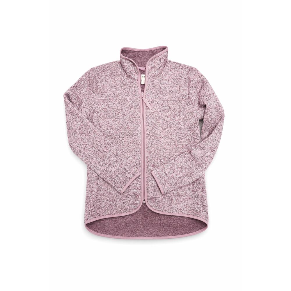 Marled Mauve Zip-Up Fleece Jacket Size Medium